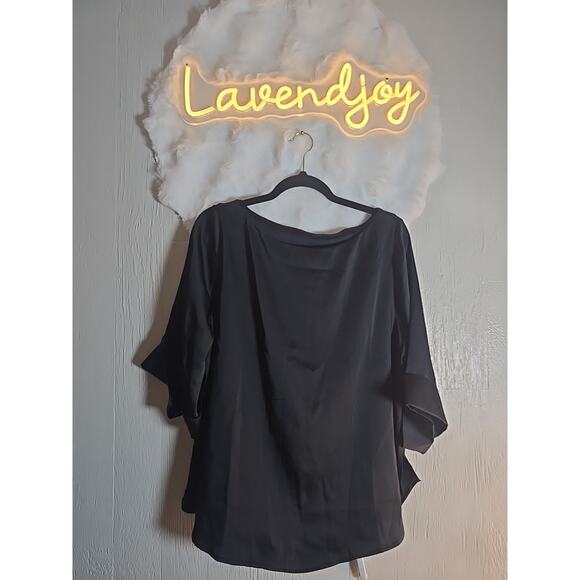 NWT H&M Peplum Blouse Size 14 Classic Black Office Staple Winter Fall Chic - Picture 1 of 7